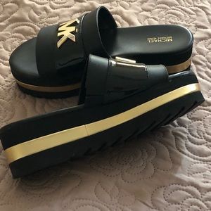 Michael Kors Platform Slides (Black)